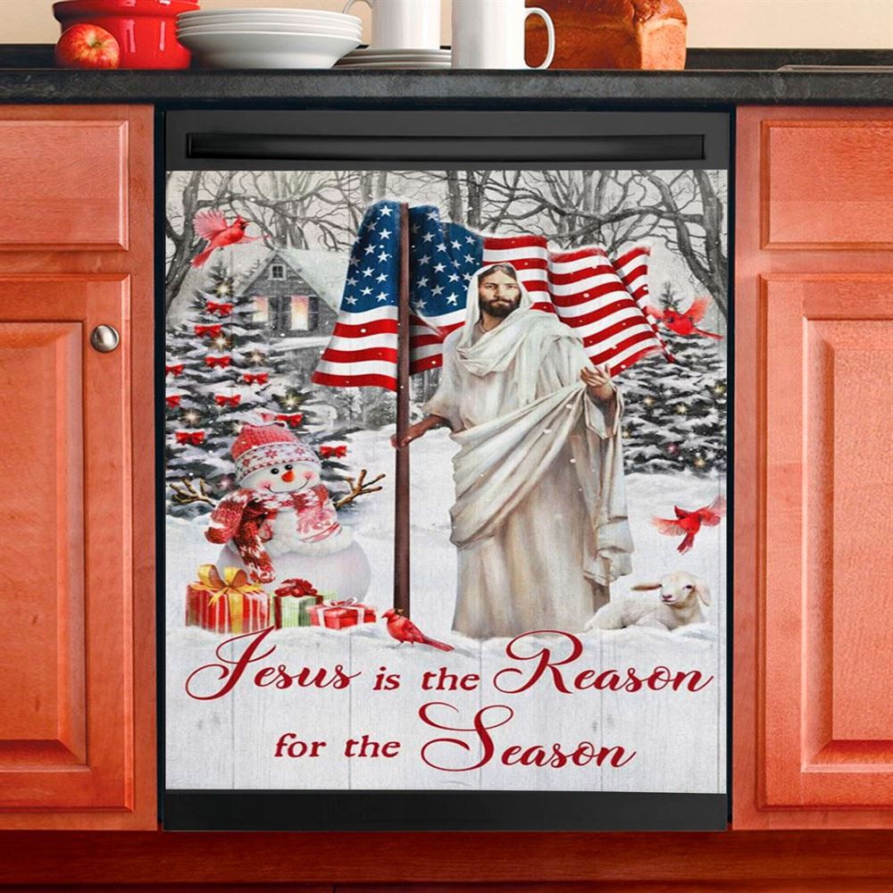 Jesus Is The Reason For The Season Dishwasher Cover, Jesus Christ Dishwasher Stickers, Christian Kitchen Decor