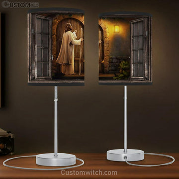 Jesus Knocks The Door Large Table Lamp - Christian Table Lamp Prints - Religious Table Lamp Art