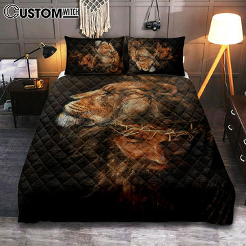 Jesus Lion Head Quilt Bedding Set Bedroom - Jesus Quilt Bedding Set Pictures - Christian Quilt Bedding Set Bedroom
