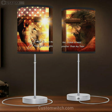 Jesus Lion King Cross God Is With Me Table Lamp