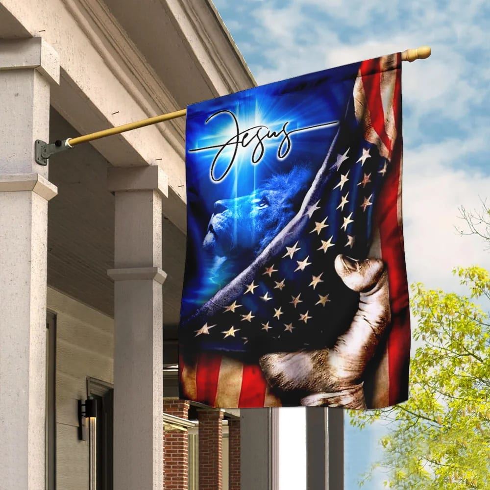 Jesus My Savior Christian Cross House Flags, Christian Flag, Scripture Flag, Garden Banner