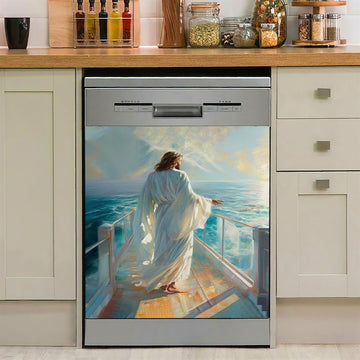 Jesus Oil Painting Dishwasher Cover, Jesus Dishwasher Stickers, Christian Kitchen Decor