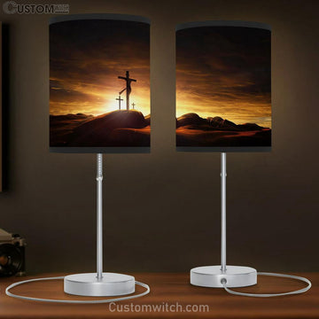 Jesus On The Cross Table Lamp Pictures - Faith Art - Christian Table Lamp Gift Decor