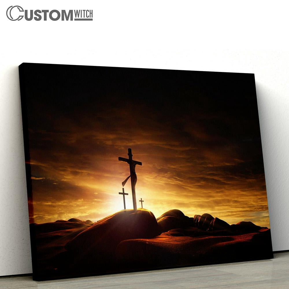 Jesus On The Cross Canvas Pictures - Faith Art - Christian Canvas Wall Art Decor