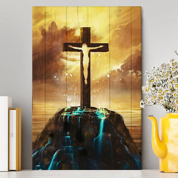 Jesus On The Cross Canvas Wall Art - Jesus Canvas Pictures - Christian Canvas Wall Art