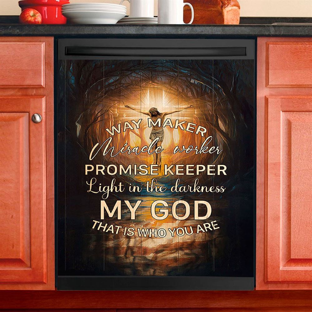 Jesus On The Cross Crown Of Thorn Dishwasher Cover, Life Of Jesus Dishwasher Stickers, Jesus Portrait Kitchen Decor