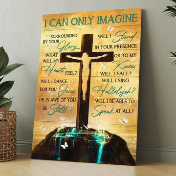 Jesus On The Cross Halo Background I Can Only Imagine Canvas, Christmas Gift for Christian
