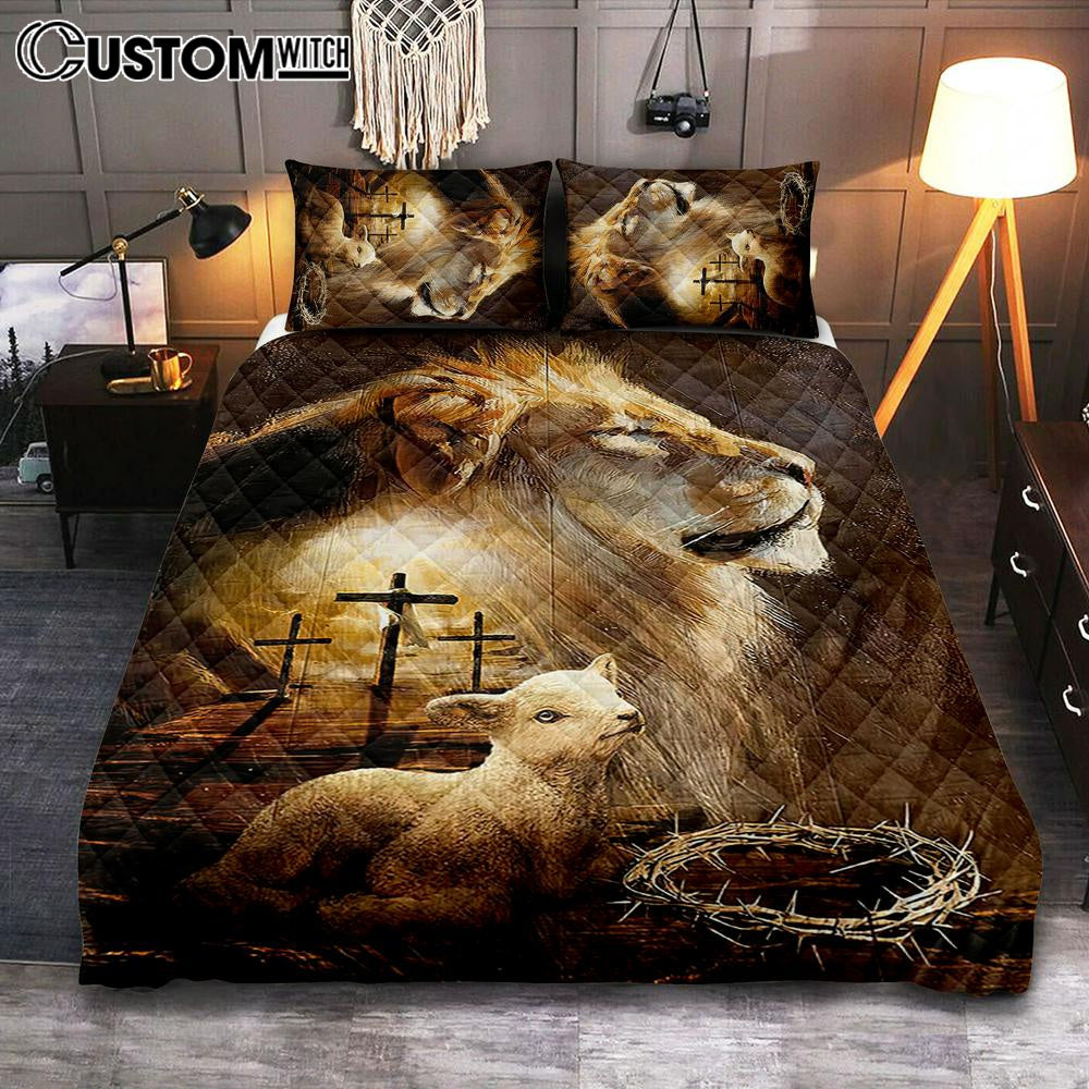 Jesus On The Cross Lamb Lionofjudah Quilt Bedding Set - Christian Bedroom - Religious Home Decor