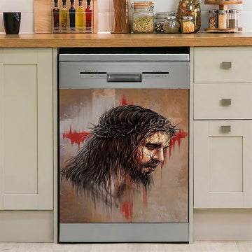 Jesus Paid It All Thorn Of Crown Dishwasher Cover, Christian Dishwasher Stickers, Bible Verse Kitchen Decor