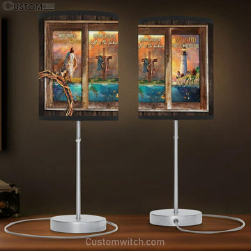 Jesus Painting, Lighthouse Drawing, Cross, Way Maker Table Lamp