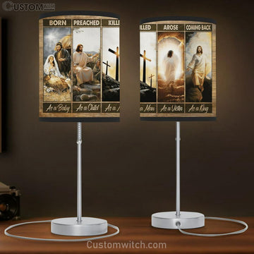 Jesus Painting The Life Of Jesus He Comes Back As A King Table Lamp