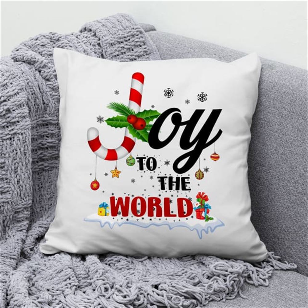 Jesus Pillow, Christian, Christmas, Buffalo Plaid Pillow, Joy to the world Pillow, Christmas Throw Pillow, Inspirational Gifts