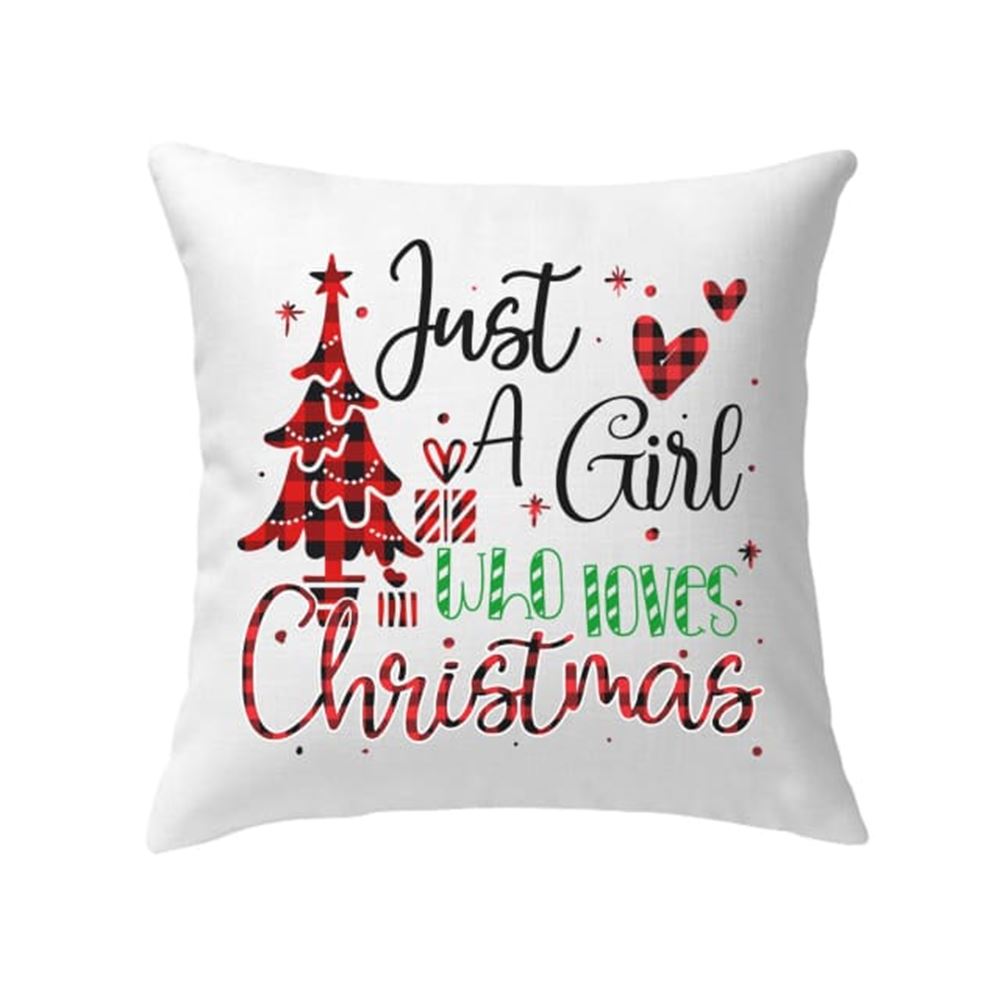 Jesus Pillow, Christian, Christmas Pillow, Just a girl who loves Christmas Pillow, Christmas Throw Pillow, Inspirational Gifts