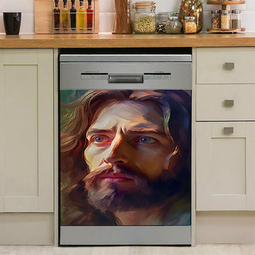 Jesus Portrait Dishwasher Cover, Christian Dishwasher Wrap, Jesus Kitchen Decoration