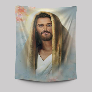 Jesus Portrait Tapestry - Jesus Art Prints - Jesus Art -  Christian Indoor Wall Tapestries