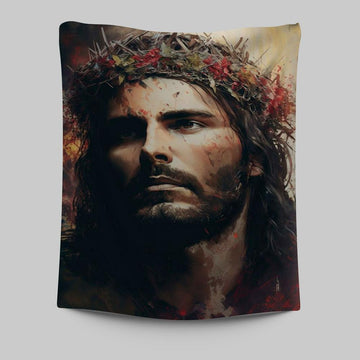 Jesus Portrait Tapestry Prints - Jesus Tapestry Art - Christian Wall Art Decor 3