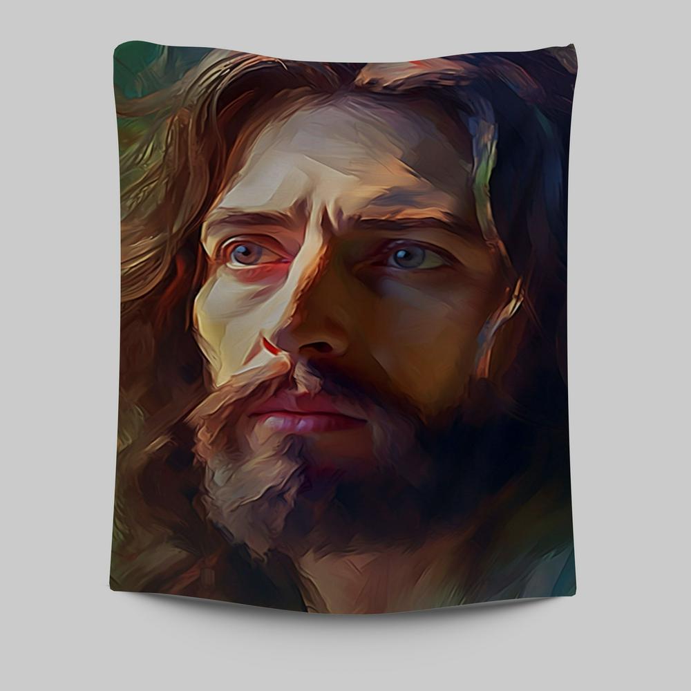 Jesus Portrait Tapestry Prints - Jesus Tapestry Art - Christian Wall Art Decor