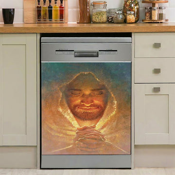 Jesus Pray For Healing Lion Of Judah Dishwasher Cover, Bible Verse Dishwasher Wrap, Inspirational Kitchen Decoration