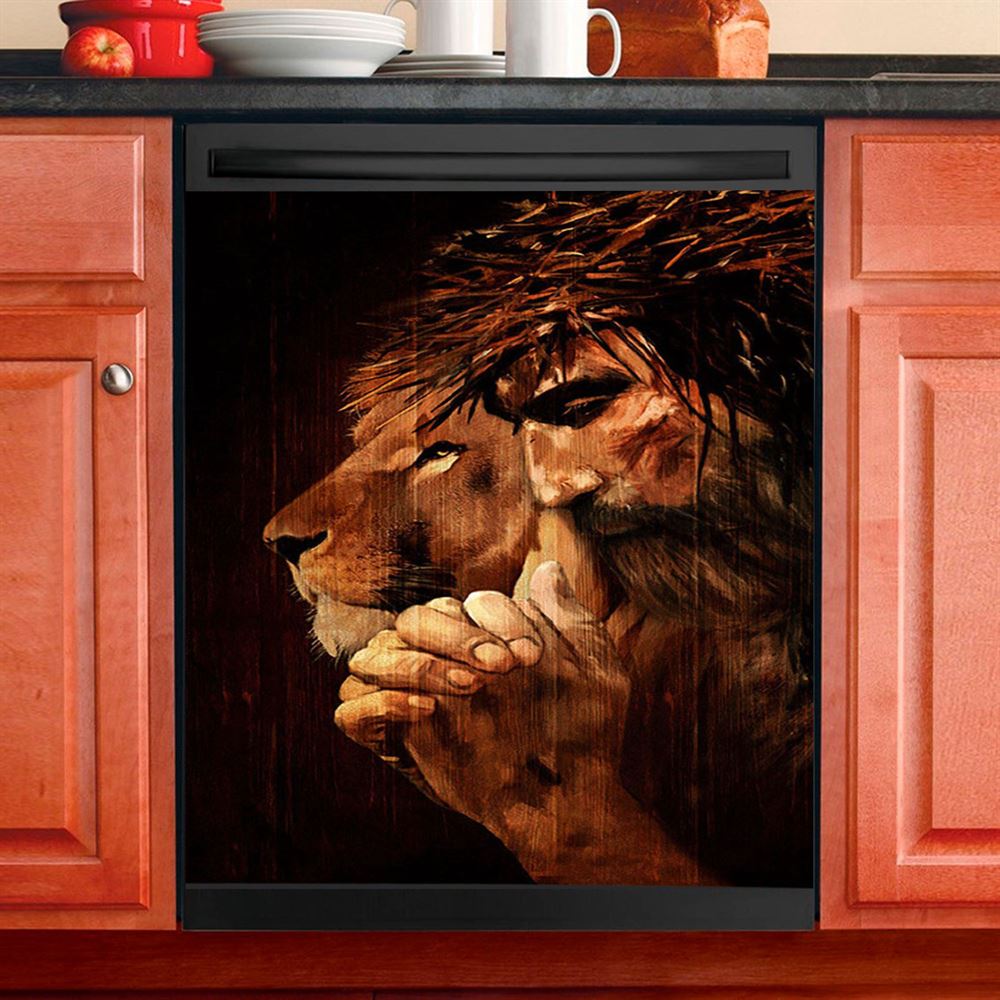 Jesus Pray The Peace Of God Dishwasher Cover, Jesus Christ Dishwasher Wrap, Christian Kitchen Decoration