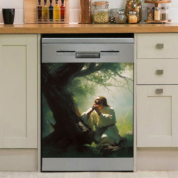 Jesus Praying In The Garden Dishwasher Cover, Jesus Dishwasher Wrap, Christian Kitchen Decoration