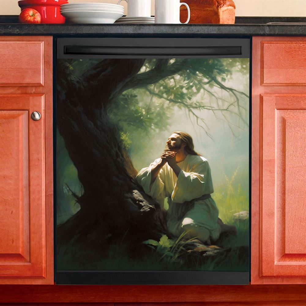 Jesus Praying In The Garden Dishwasher Cover, Jesus Dishwasher Wrap, Christian Kitchen Decoration