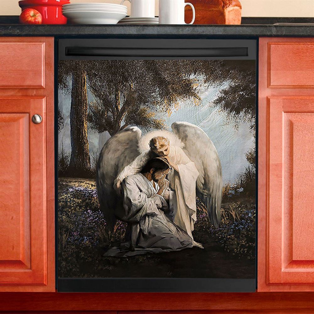 Jesus Praying In The Garden Painting Dishwasher Cover, Jesus Dishwasher Wrap, Christian Kitchen Decoration