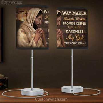 Jesus Praying Way Maker Miracle Worker Table Lamp