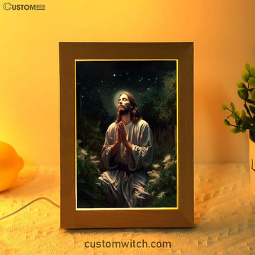 Jesus Prays In The Gethsemane Frame Lamp Prints - Jesus Frame Lamp Art - Christian Art Decor