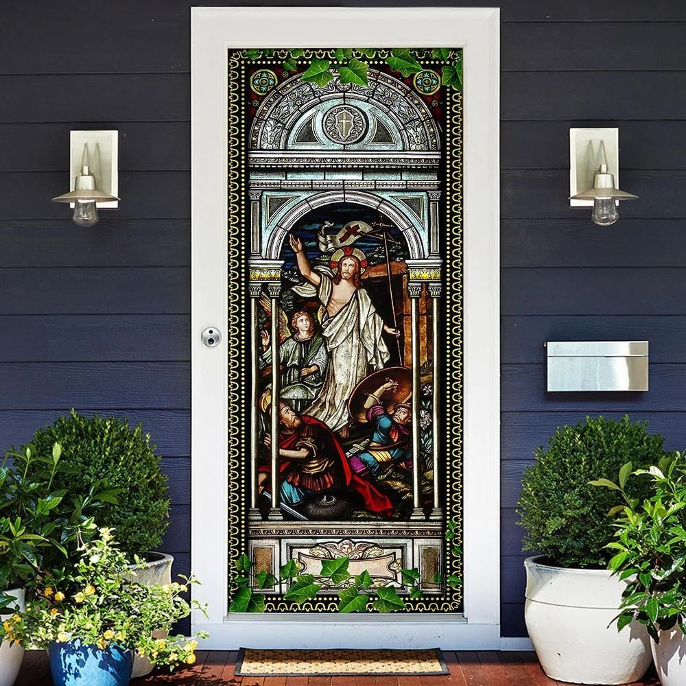 Jesus&#39; Resurrection Door Cover, Christian Door Decor, Door Christian Church, Christian Door Plaques