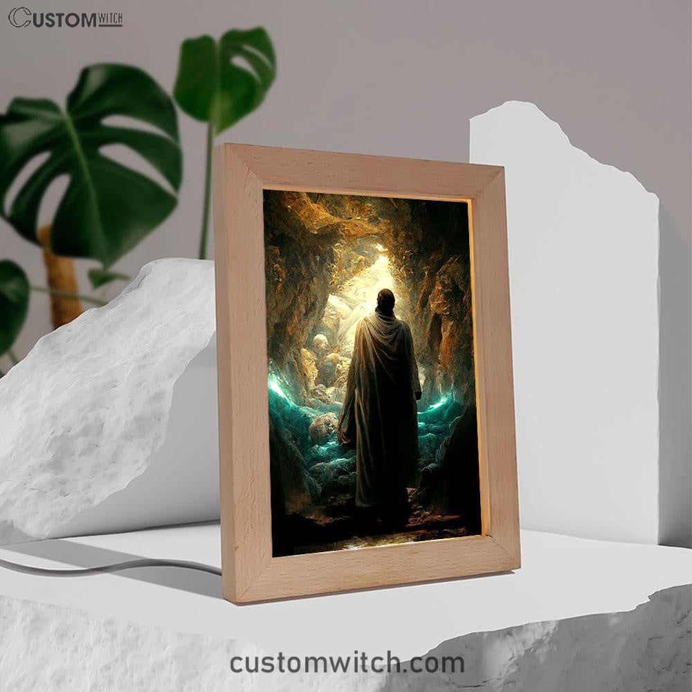Jesus Rises From The Dead Frame Lamp Pictures - Christian Art - Jesus Frame Lamp Art