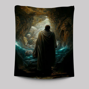 Jesus Rises From The Dead Tapestry Pictures - Christian Wall Art - Jesus Tapestry Art