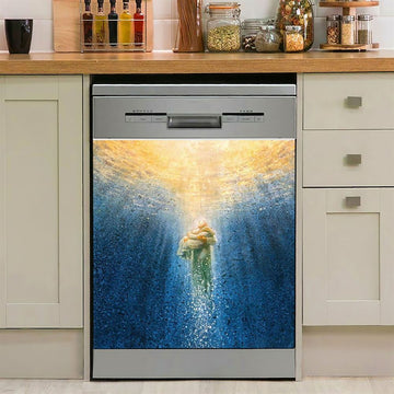 Jesus Saves Peter From Drowning Dishwasher Coverchristian Dishwasher Cover, Jesus Dishwasher Wrap, Christian Kitchen Decoration