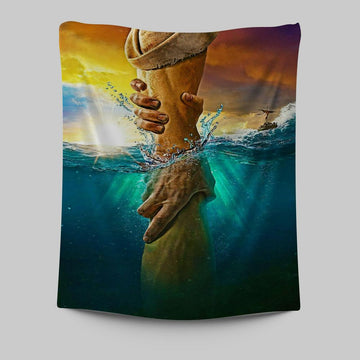 Jesus Saves Peter From Drowning Tapestry Wall Art - Jesus Tapestry Pictures - Christian Tapestries Wall Art