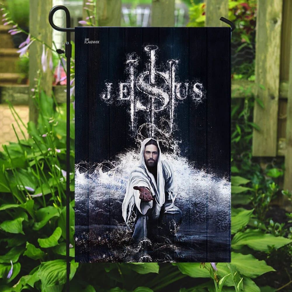 Jesus Saves Us House Flags, Christian Flag, Scripture Flag, Garden Banner