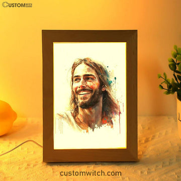 Jesus Smiling Frame Lamp Pictures - Jesus Art Prints - Jesus Art - Christian Home Decor
