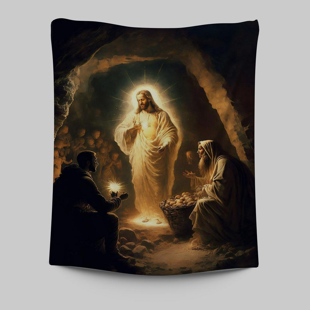 Jesus Spiritual Tapestry Prints - Religious Tapestries Wall Hanging Art - Christian Wall Decor