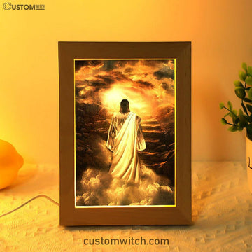 Jesus Stairway To Heaven Art Frame Lamp - Jesus Portrait Frame Lamp Prints - Christian Art