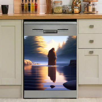 Jesus Stairway To Heaven Dishwasher Cover, Jesus Portrait Dishwasher Wrap, Christian Kitchen Decoration