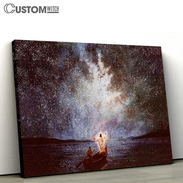 Jesus Standing On The Bow Of A Boat Canvas - Calm And Stars Large Canvas - Christian Canvas Prints - Religious Canvas Art
