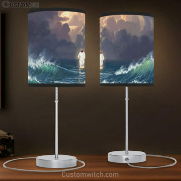 Jesus Stands On The Sea Table Lamp Gift - Jesus Christ Table Lamp - Christian Table Lamp Prints