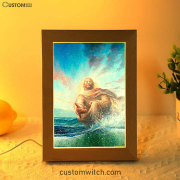 Jesus Stretched Out His Hand Frame Lamp - God Of Wonders Frame Lamp Pictures - Christian Art