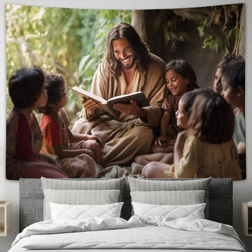 Jesus Teaches The Children Picture Tapestry Prints - Jesus Christ Picture - Jesus Tapestry Art