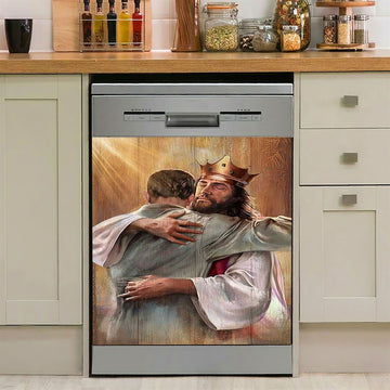 Jesus The Day God Made A German Shepherd Dishwasher Cover, Christian Dishwasher Wrap, Religious Kitchen Decoration