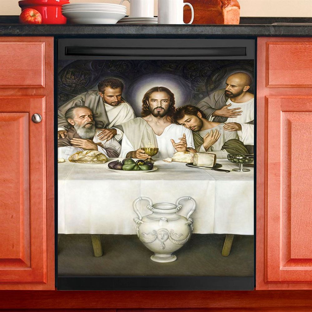 Jesus The King Dishwasher Cover, A Hedishwasher Wrapwarming Hug From Jesus Dishwasher Wrap, Jesus Portrait Kitchen Decoration