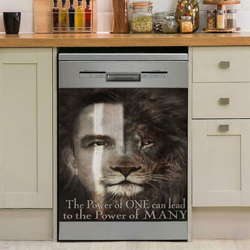 Jesus The Lion Of Judah Dishwasher Cover, Bible Verse Dishwasher Wrap, Scripture Kitchen Decoration