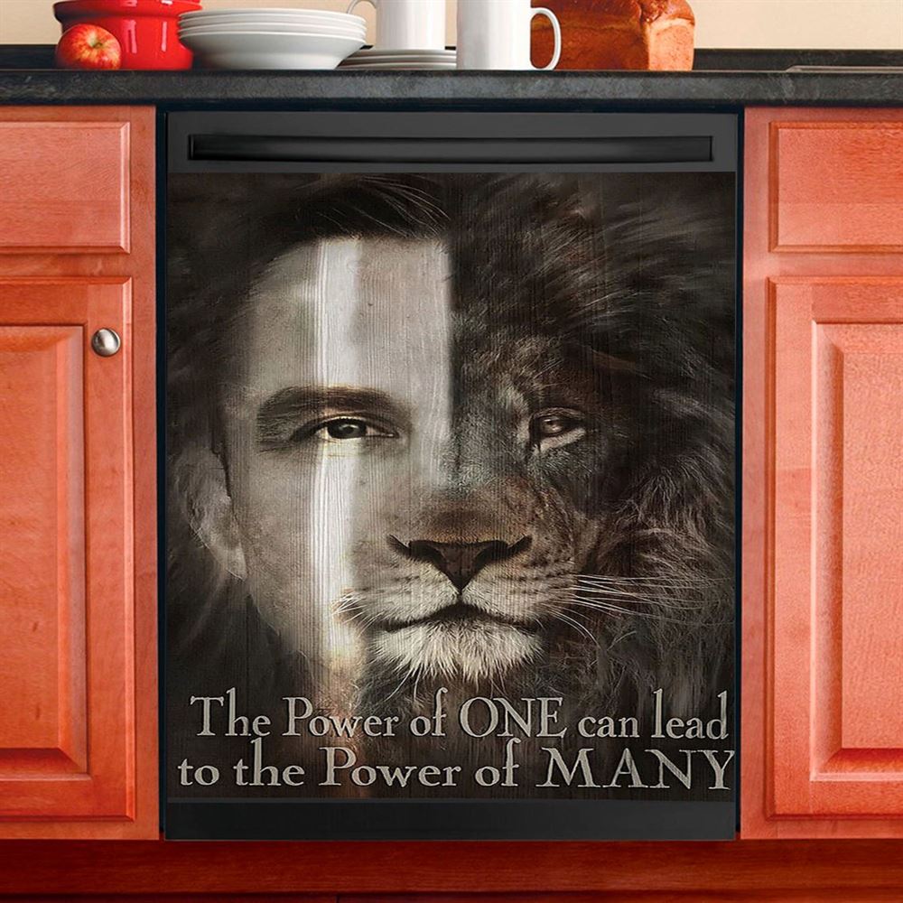 Jesus The Lion Of Judah Dishwasher Cover, Bible Verse Dishwasher Wrap, Scripture Kitchen Decoration