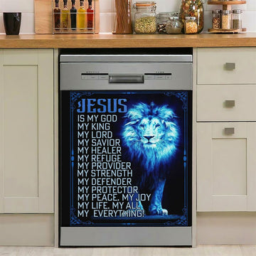 Jesus The Lion Of Judah Dishwasher Cover, The Perfect Combination Dishwasher Wrap, Christian Kitchen Decoration