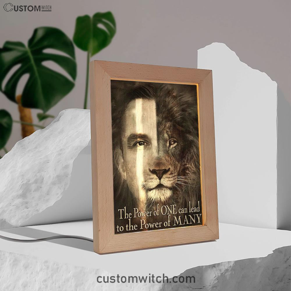 Jesus The Lion Of Judah Frame Lamp - The Perfect Combination Frame Lamp Art - Christian Art - Bible Verse Art - Religious Home Decor