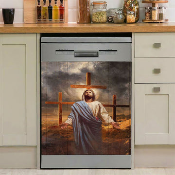 Jesus The Lion Of Judah Is My God Dishwasher Cover, Bible Verse Dishwasher Wrap, Scripture Kitchen Decoration