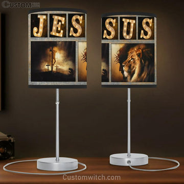 Jesus The Lion Of Judah Jesus On The Cross Table Lamp